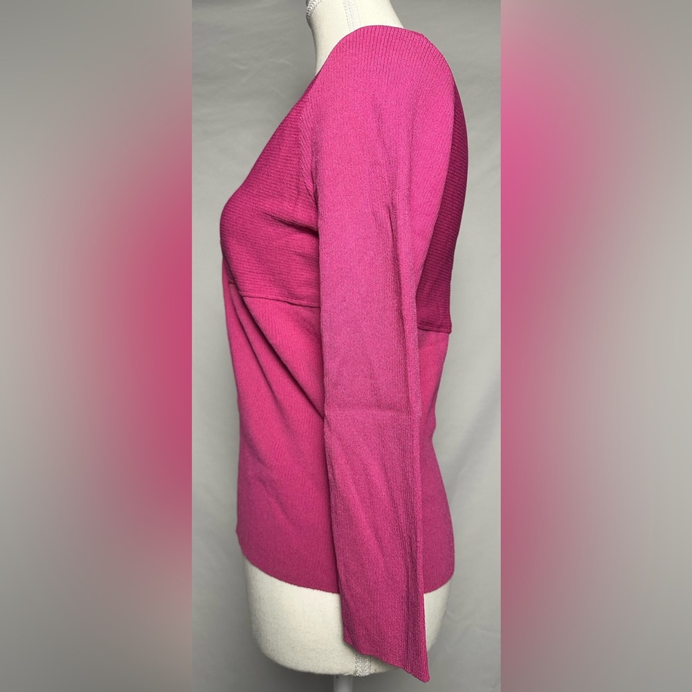 NWT JONES NEW‎ YORK Pink Y2K Preppy Knot 3/4 Length Sleeve Size S - Picture 2 of 4
